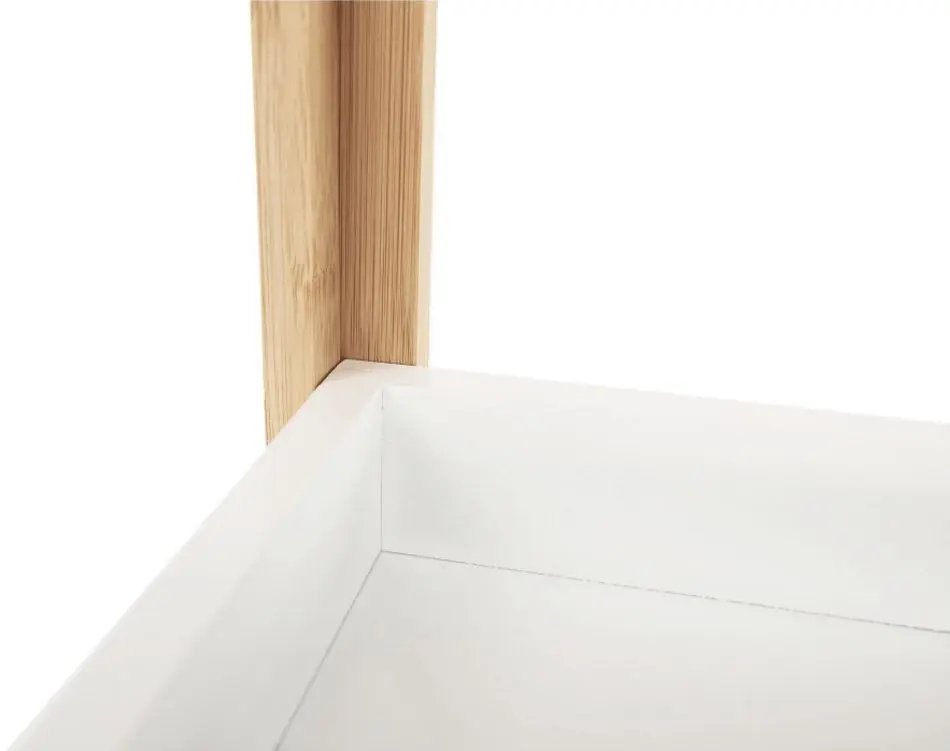 Etajera de colt Mobhaus Fong (White/Natural)