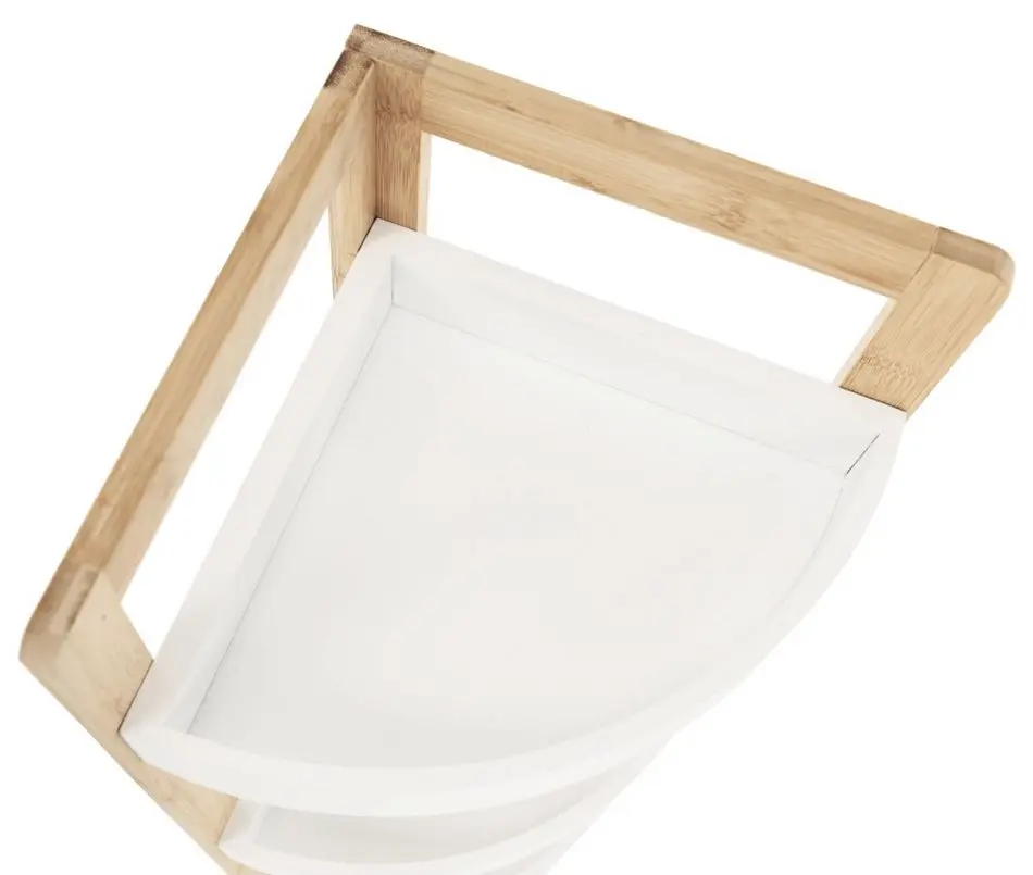 Etajera de colt Mobhaus Fong (White/Natural)