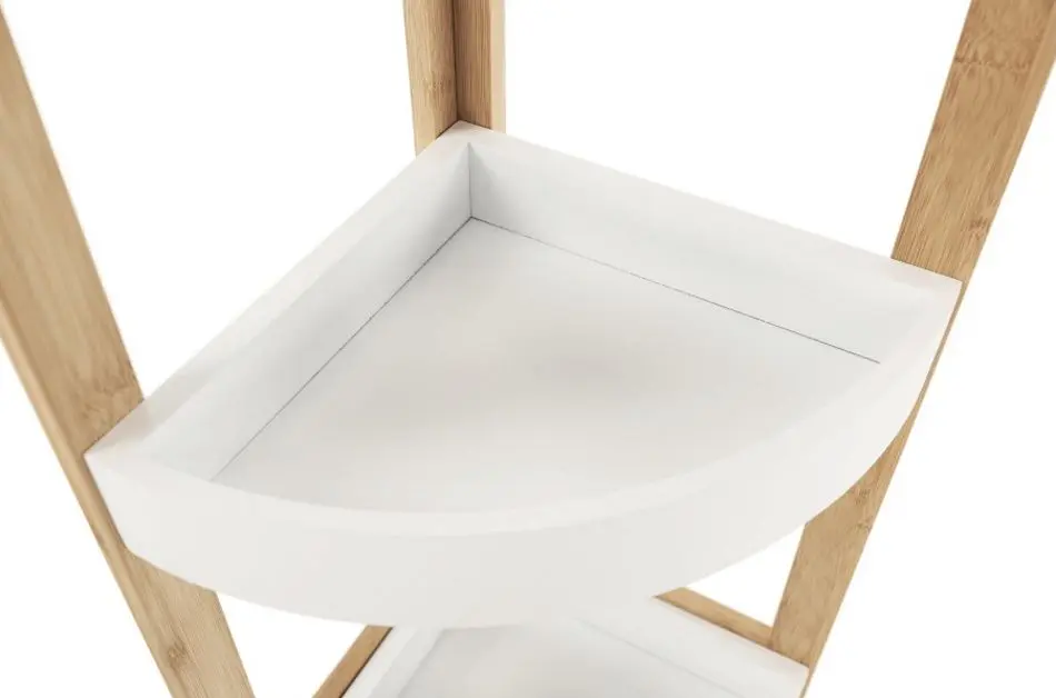 Etajera de colt Mobhaus Fong (White/Natural)