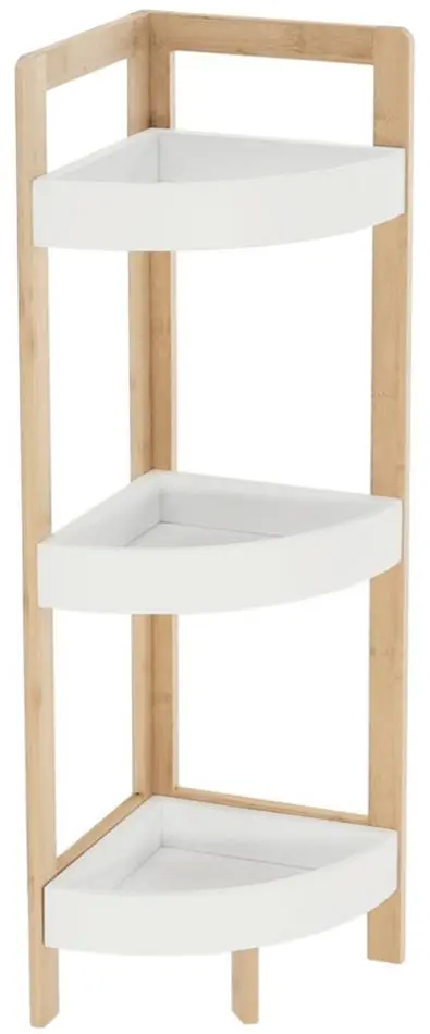 Etajera de colt Mobhaus Fong (White/Natural)