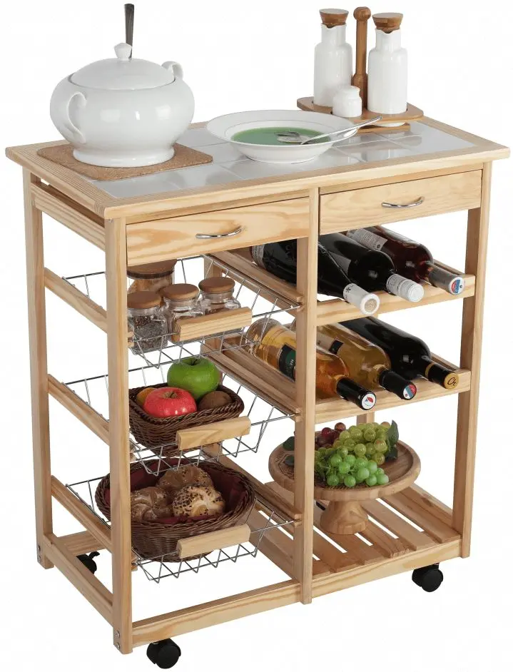 Carucior de servire Tempo Kondela Cayman (Natural)