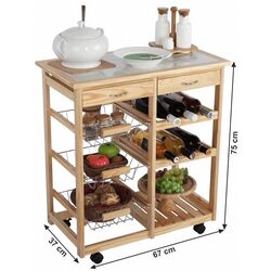 Carucior de servire Tempo Kondela Cayman (Natural) Thumb