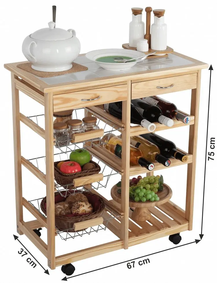 Carucior de servire Tempo Kondela Cayman (Natural)