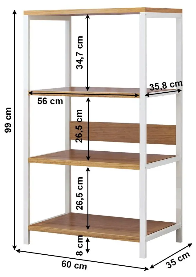 Etajera Tempo Kondela Salve (Sonoma Oak/White)