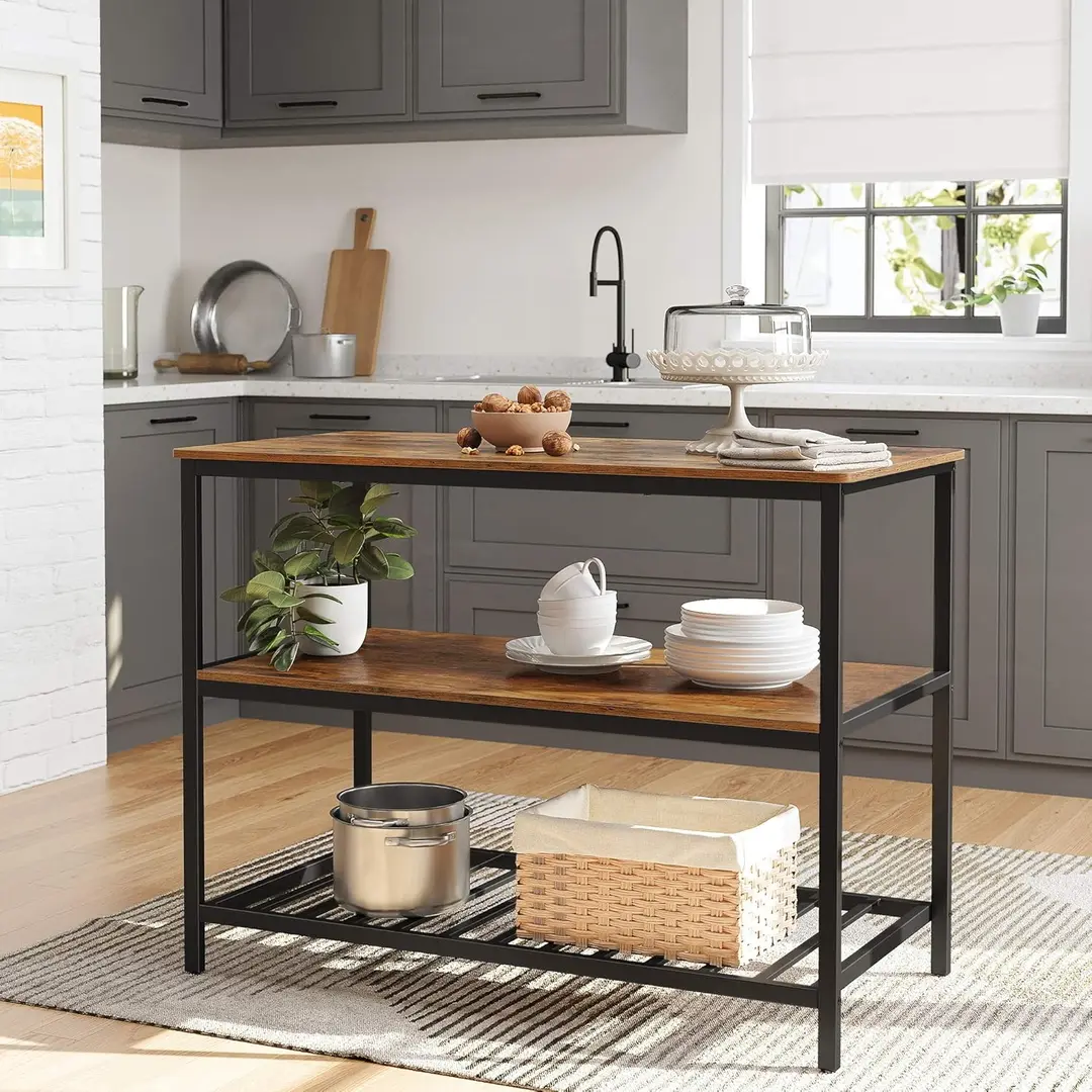 Insula bucatarie Vasagle KKI01BX (Rustic Brown/Black)