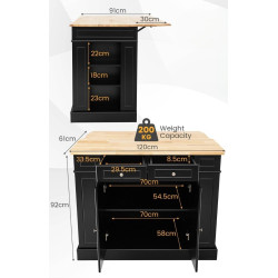 Insula bucatarie Costway JV10444WH (Black) Thumb