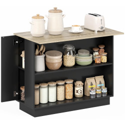 Кухонный остров Homcom 801-354V80BK (Black/Oak) Thumb