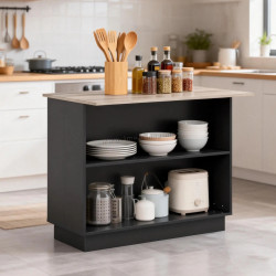 Кухонный остров Homcom 801-354V80BK (Black/Oak)