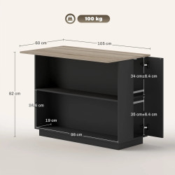 Кухонный остров Homcom 801-354V80BK (Black/Oak) Thumb