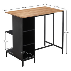 Кухонный островок Tempo Kondela Figo 100x60 (Oak/Black) Thumb