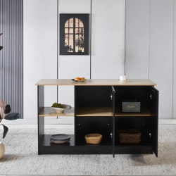 Кухонный островок Tempo Kondela Pompej 150x60 (Oak/Black) Thumb