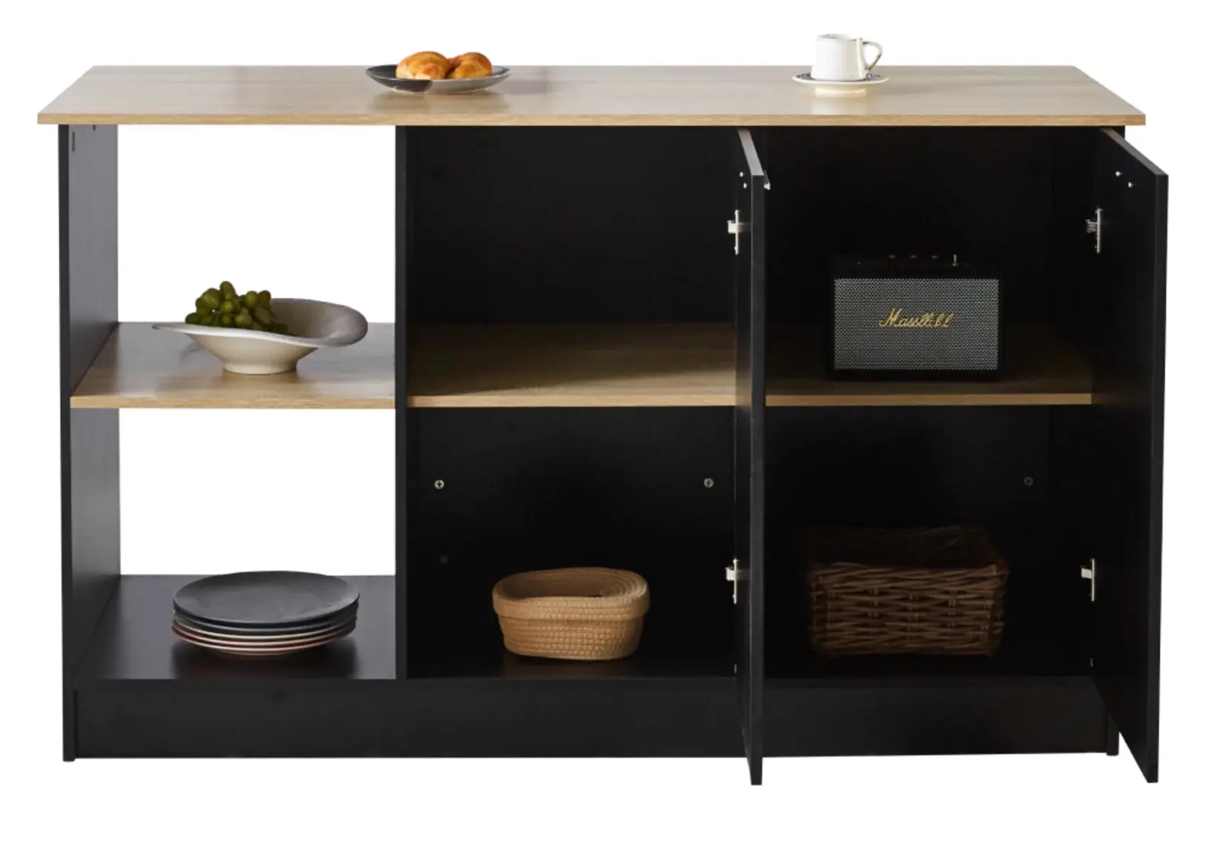 Кухонный островок Tempo Kondela Pompej 150x60 (Oak/Black) - 6