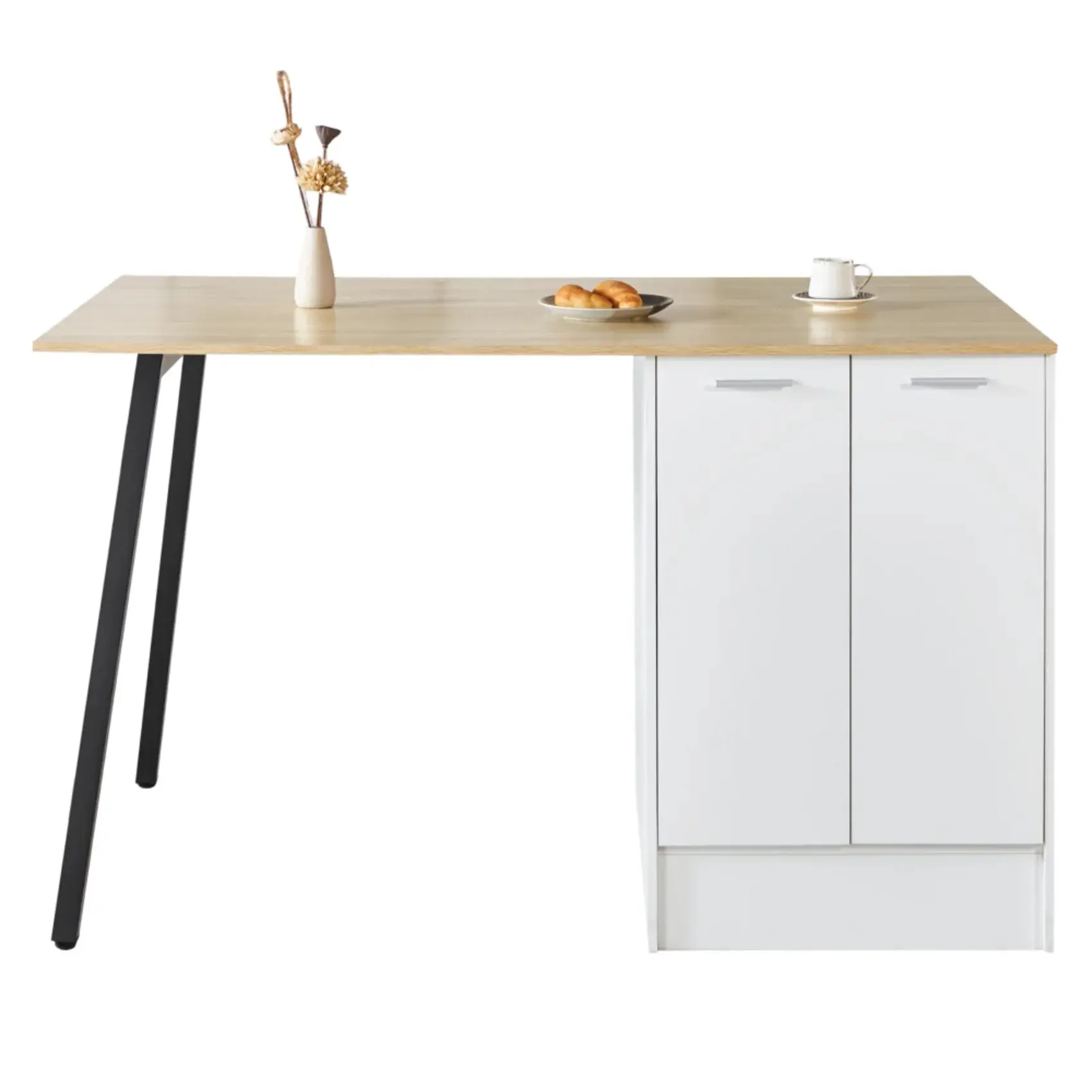 Кухонный островок Tempo Kondela Xilo 150x90 (Oak/White) - 4