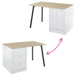 Кухонный островок Tempo Kondela Xilo 150x90 (Oak/White) Thumb