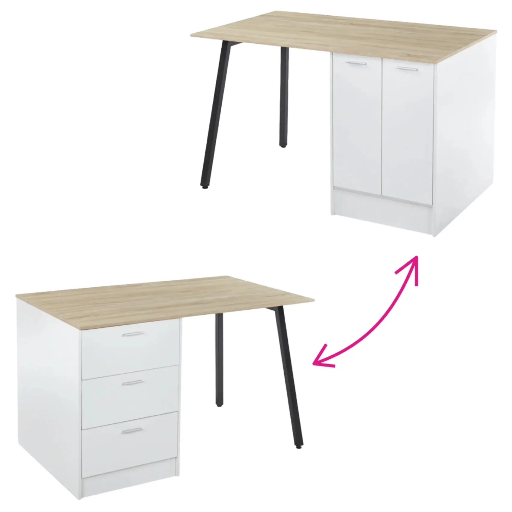 Кухонный островок Tempo Kondela Xilo 150x90 (Oak/White) - 6