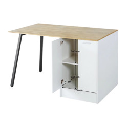 Кухонный островок Tempo Kondela Xilo 150x90 (Oak/White) Thumb