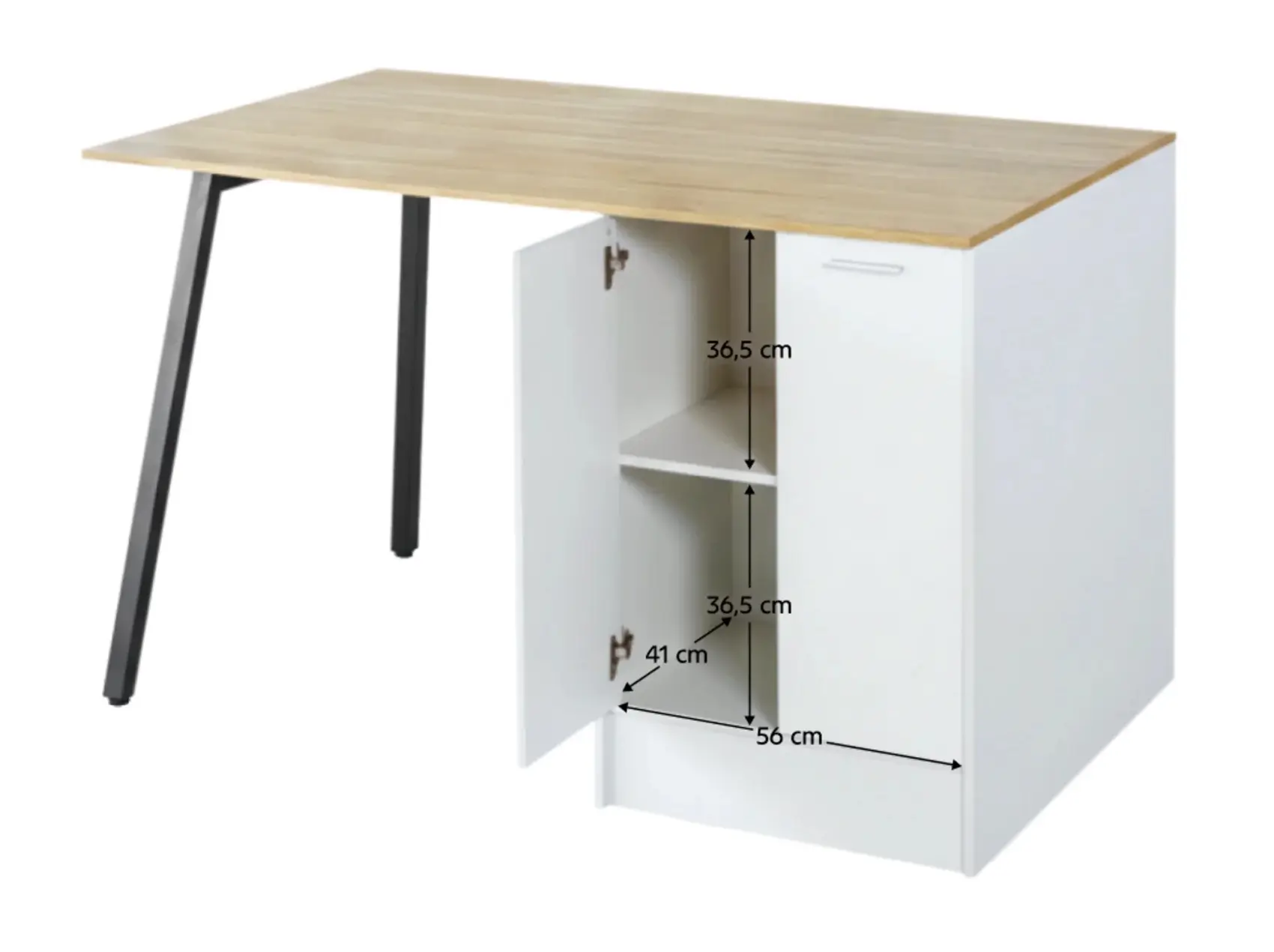 Кухонный островок Tempo Kondela Xilo 150x90 (Oak/White) - 8