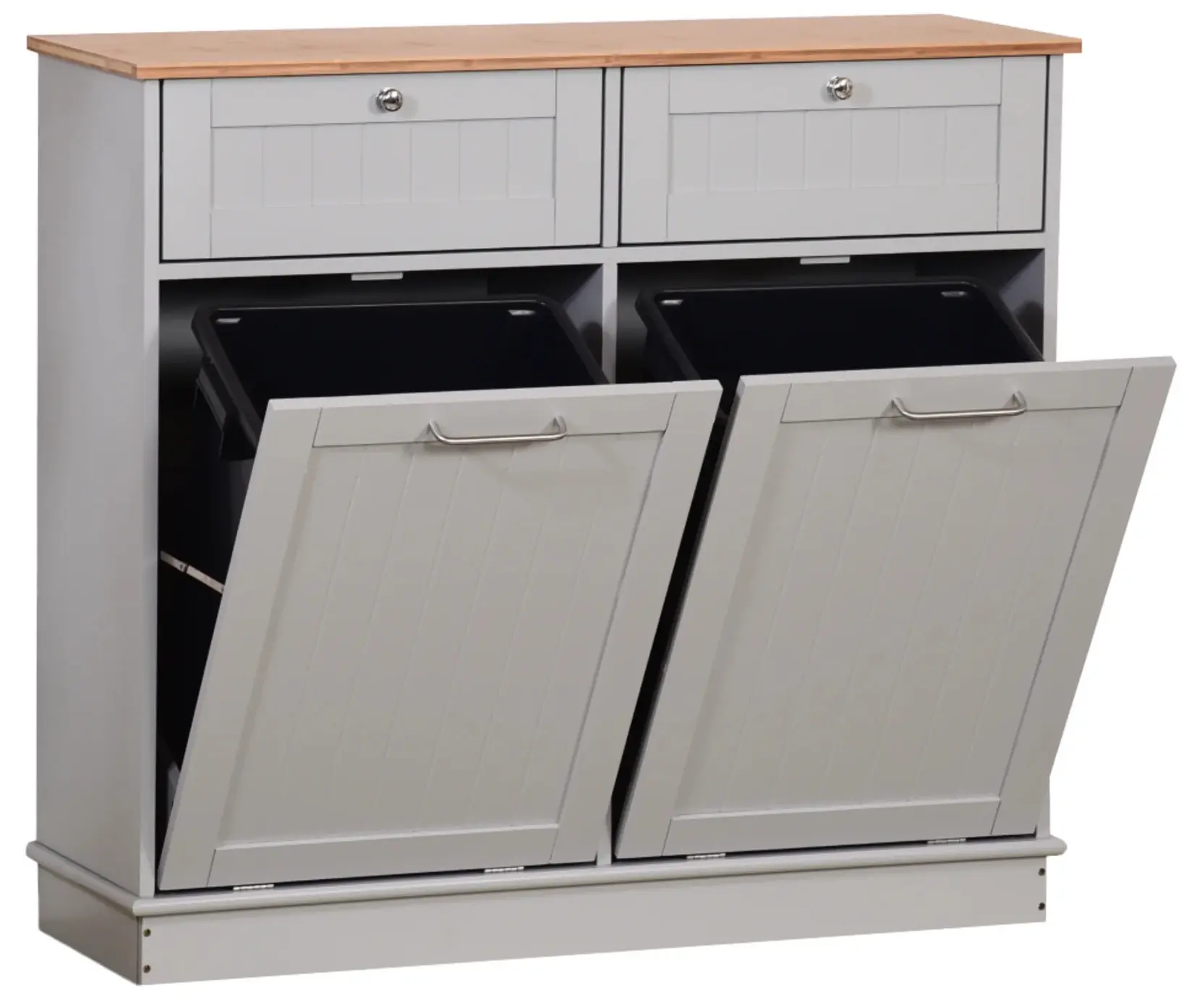 Шкаф Tempo Kondela Delins Typ 2 (Grey/Bamboo) - 3