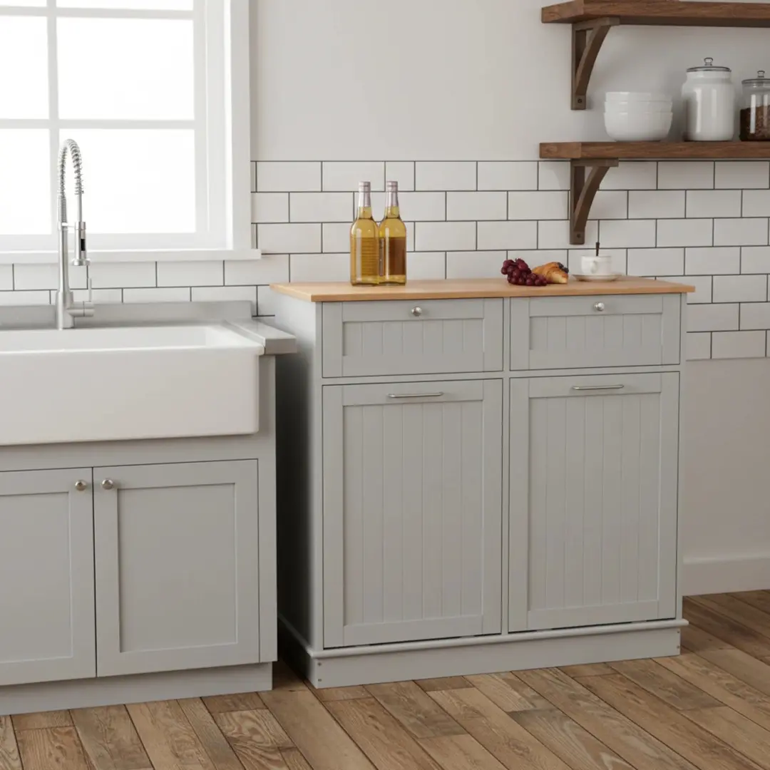 Шкаф Tempo Kondela Delins Typ 2 (Grey/Bamboo)