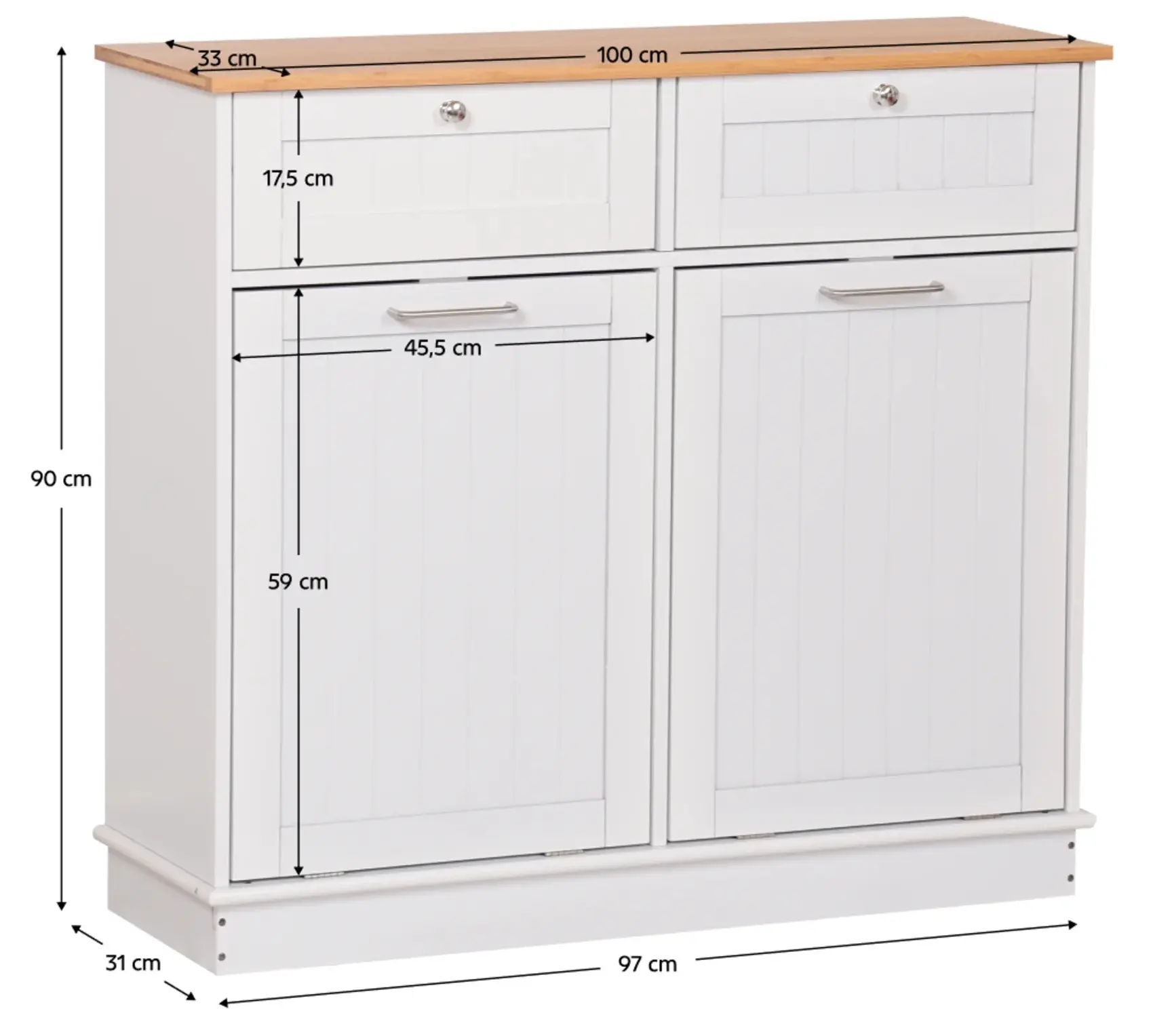 Шкаф Tempo Kondela Delins Typ 2 (White/Bamboo) - 11