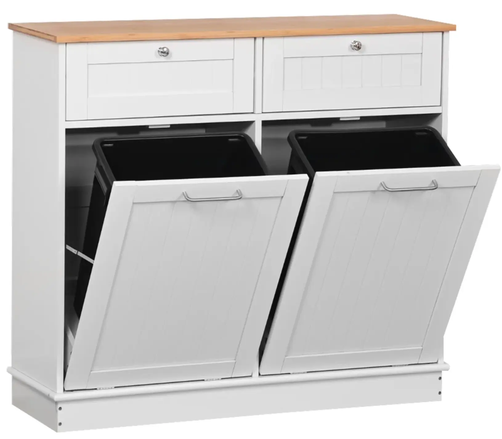 Шкаф Tempo Kondela Delins Typ 2 (White/Bamboo) - 4