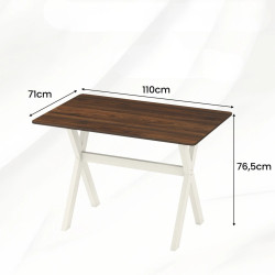 Стол Costway HV10807WH (White/Brown) Thumb