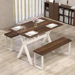 Стол Costway HV10807WH (White/Brown) Thumb