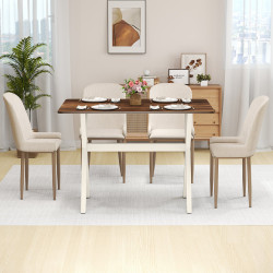 Стол Costway HV10807WH (White/Brown) Thumb