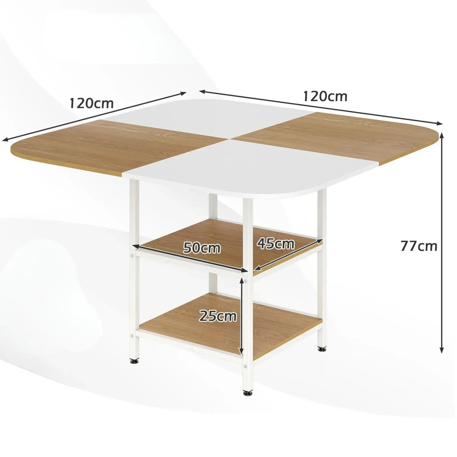 Стол Costway JV13609NA (Natural/White) - 4