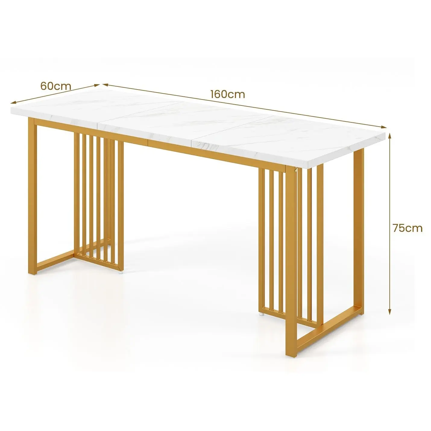 Стол Costway KC56958WH (White/Gold) - 4