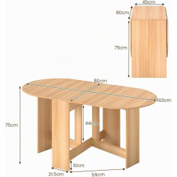 Masa pliabila Costway HW61596NA (Natural) Thumb