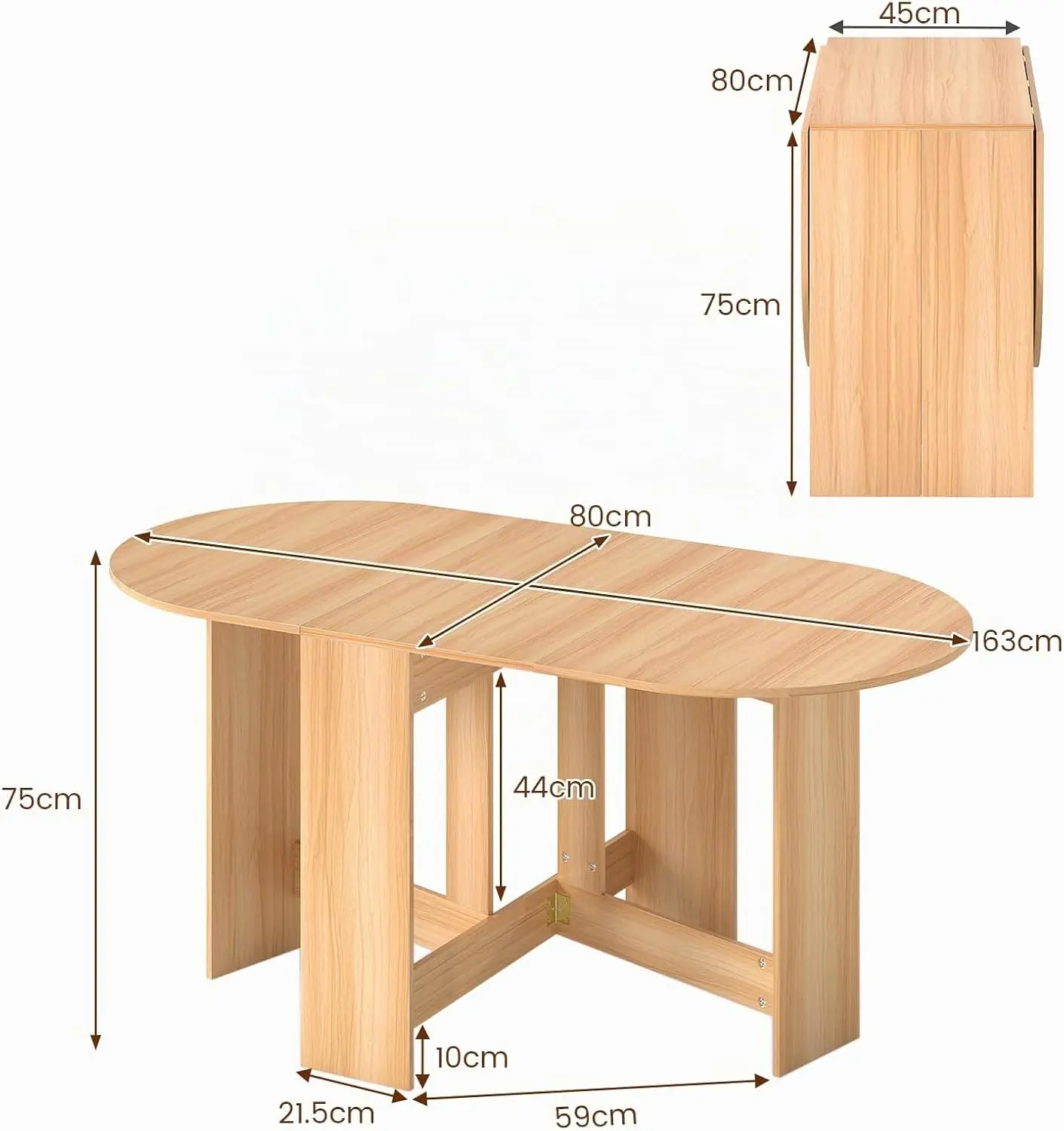 Masa pliabila Costway HW61596NA (Natural) - 4