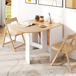 Masa pliabila Costway HW61596WH (White/Natural)