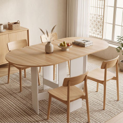 Masa pliabila Costway HW61596WH (White/Natural) Thumb