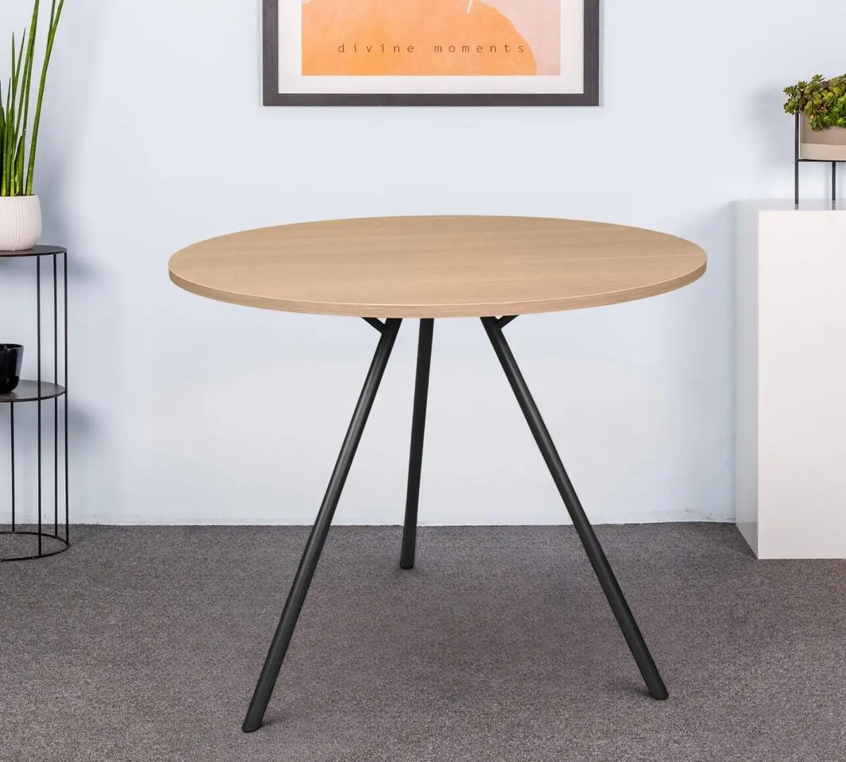 Стол DP Easy Rondo 80x80 (Oak/Black)