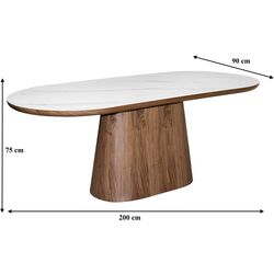 Masa DP Serena 200x90 (White Marble/Walnut) Thumb