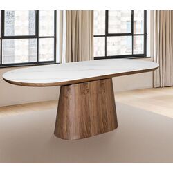 Masa DP Serena 200x90 (White Marble/Walnut)