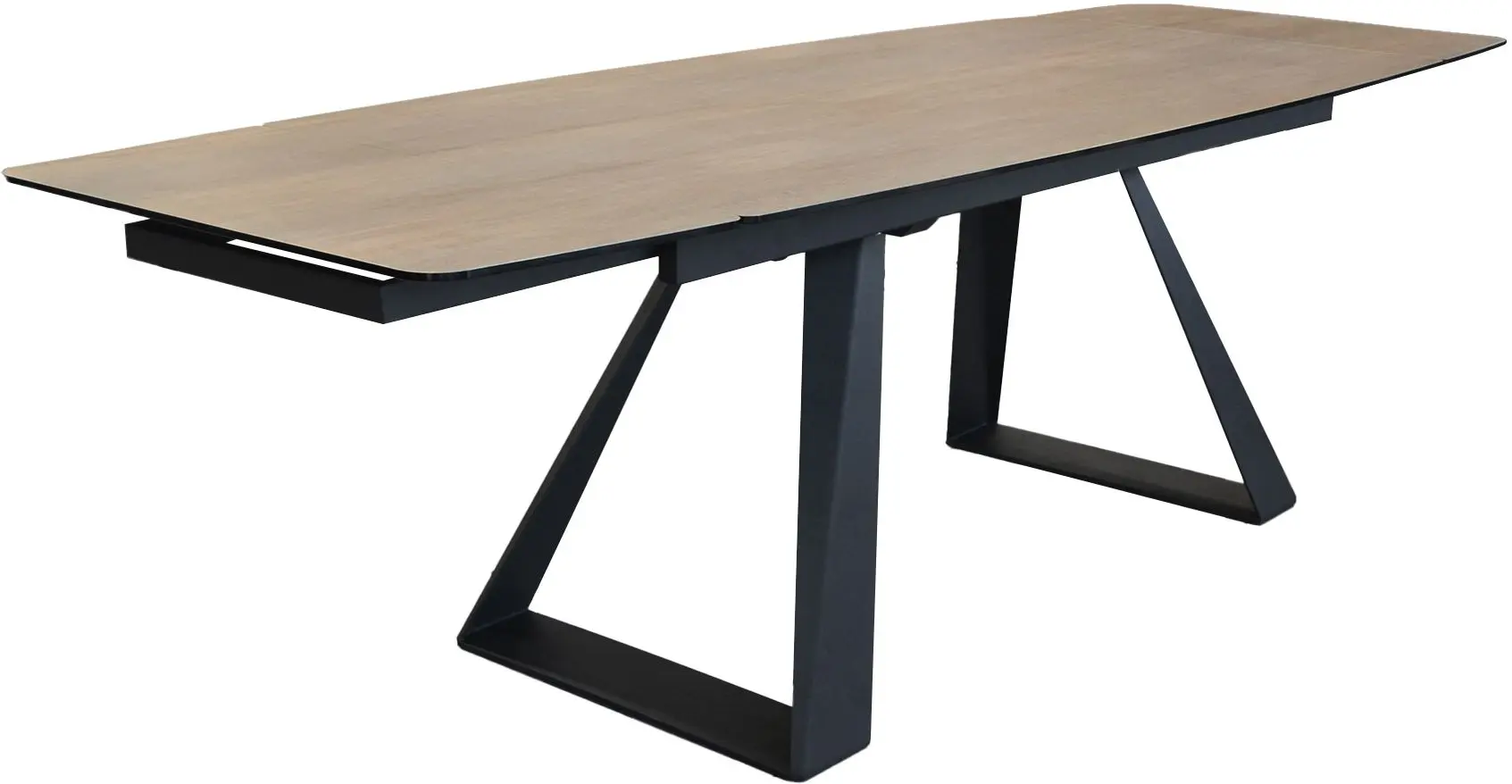 Masa extensibila DP Lori Wooden Glass 180/220/260x90 (Wood/Black)