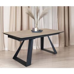 Masa extensibila DP Lori Wooden Glass 180/220/260x90 (Wood/Black)