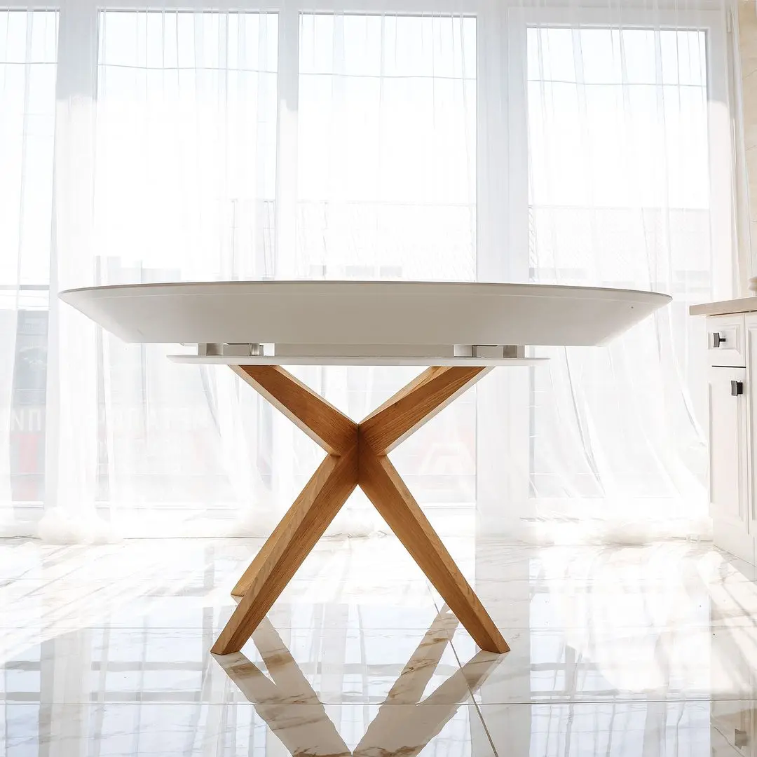 Masa extensibila DP Nova Furnir Italian (White/Wood)