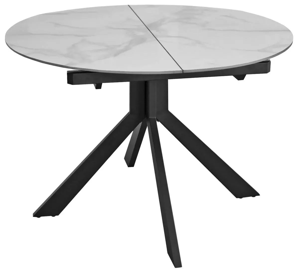 Стол раскладной DP Pina Luka 110/150x76 (White Marble/Black)