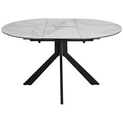 Стол раскладной DP Pina Luka 110/150x76 (White Marble/Black) Thumb