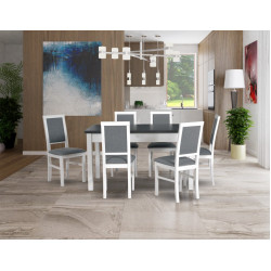 Стол раскладной Drewmix Modena 1 140/180x80 (Graphite/White) Thumb