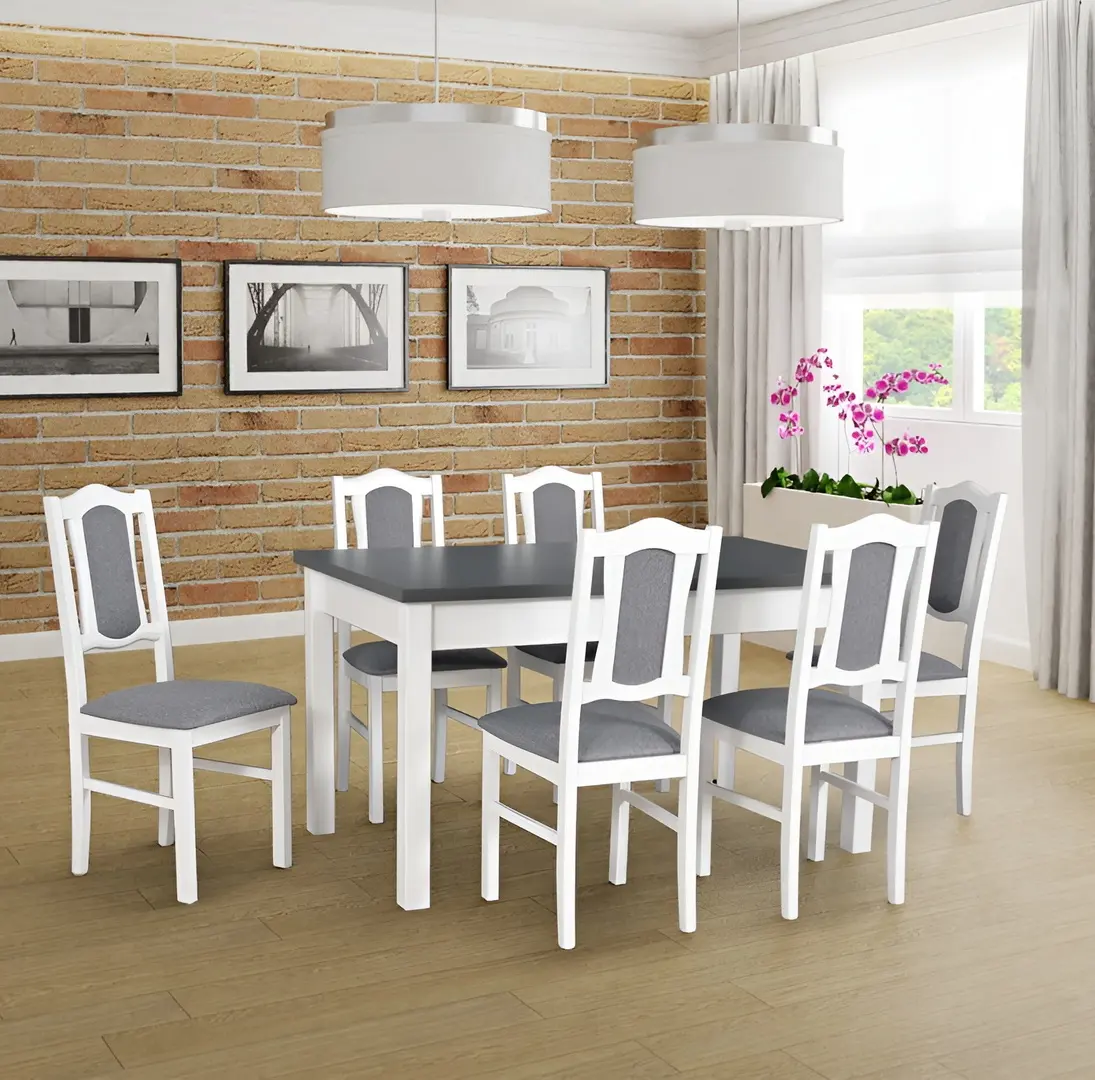 Стол раскладной Drewmix Modena 1 140/180x80 (Graphite/White)