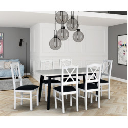 Masa extensibila Drewmix Oslo 6 140/180x80 (Black/White) Thumb