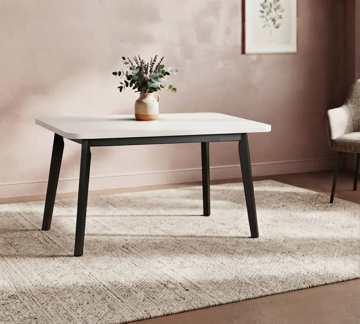 Masa extensibila Drewmix Oslo 6 140/180x80 (Black/White)