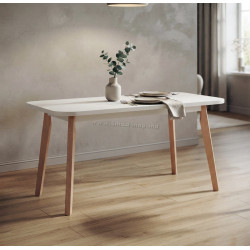 Masa extensibila Drewmix Oslo 6 140/180x80 (White/Beech)