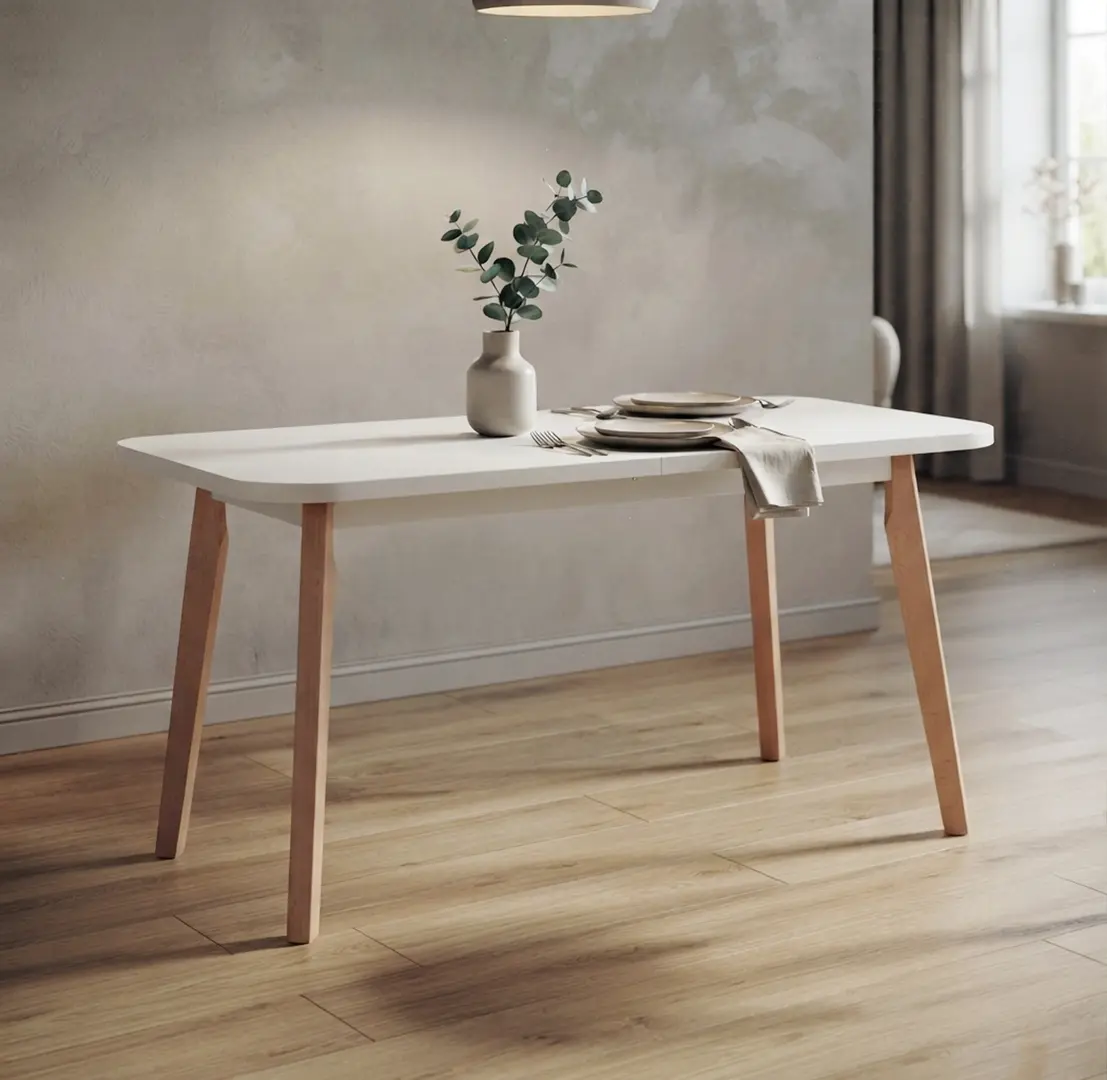 Стол раскладной Drewmix Oslo 6 140/180x80 (White/Beech)
