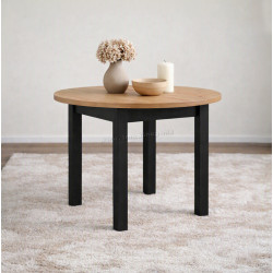 Masa extensibila Drewmix Poli 4 100/180 (Artisan Oak/Black)