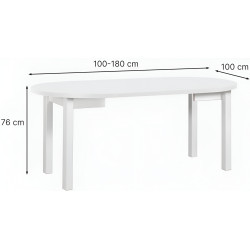 Masa extensibila Drewmix Poli 4 100/180 (Artisan Oak/Black) Thumb